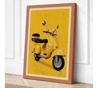 Vintage Vespa Dreams Retro Canvas Wall Art Print 18x12 Inch