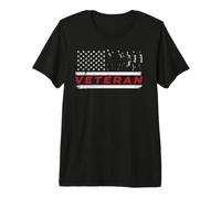 Vintage Veteran US Flag Fathers Day Premium T-Shirt