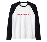 Vintage Veteran US Flag Fathers Day Raglan Baseball Tee