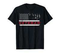 Vintage Veteran US Flag Fathers Day T-Shirt