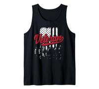 Vintage Veteran US Flag Fathers Day Tank Top