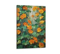 Vintage Vibrant Marigold Flowers FloralCanvas Poster Wall Art Poster for Room Living Room Study Aesthetics And DecorationFrame-style 12x18inch(30x45cm)
