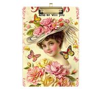 Vintage Victoria Age Beauty car clipboard Waterproof for Homework Pediatric Size 9 x 12.5 Tabla para escribir