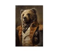 Vintage Victorian Bear Portrait - Moody Renaissance Animal Art Print-A_grizzly_bear_in_the_style_of_an_old_oil_painting-poster_4