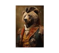 Vintage Victorian Bear Portrait - Moody Renaissance Animal Art Print-A_grizzly_bear_in_the_style_of_an_old_oil_painting-poster_1