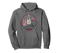 Vintage Victorian Botanical Foxglove Daisy Tulip Floral Pullover Hoodie