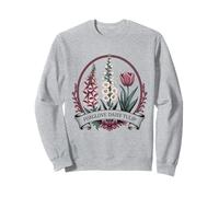 Vintage Victorian Botanical Foxglove Daisy Tulip Floral Sweatshirt