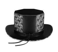 Vintage Victorian Flat Top Hat Steampunk Octagonal Cap MagicShow Headwear Masquerade Accessories Role Play Gentleman Hat Vintage Knight Props