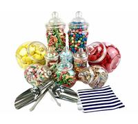 Vintage Victorian Pick & Mix Candy Buffet Kit - 10 Jar Pack & Blue Stripe Bags