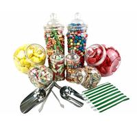 Vintage Victorian Pick & Mix Candy Buffet Kit - 8 Jar Pack & Green Stripe Bags