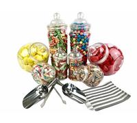 Vintage Victorian Pick & Mix Candy Buffet Kit - 8 Jar Pack & Silver Stripe Bags