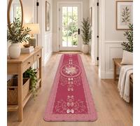 Vintage Victorian Rose Floral Bouquet Runner Rug 2x8 | Vintage Floral Centerpiece, Bedside Runner Rug, Victorian Lace Border, Elegant Scrollwork Motifs, Romantic Rose Theme
