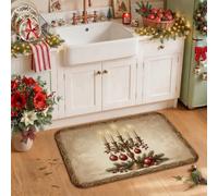 Vintage Victorian Seasonal Theme Angel Christmas Kitchen Rugs 20x31 Inch | Vintage Victorian Style, Kitchen Runner Rugs, Seasonal Home Accents, Festive Kitchen Decor, Soft Flannel Surface