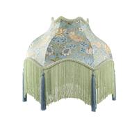 Vintage Victorian Shabby Chic Lamp Shade in Emerald Green and Blue Happy Homewares Multi 14 inches