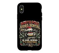 Vintage Video Cassette Holiday Rewind Nostalgia Christmas Case for iPhone X/XS