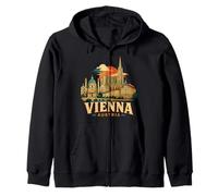 Vintage Vienna Austria Travel Souvenir Landmark Gift Zip Hoodie