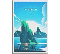 Vintage Vietnam Ha Long Bay Travel Poster Retro Wall Art Canvas Poster Art Print Home Decor Room Decor Unframed 40x60cm