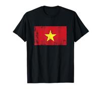 Vintage Vietnamese Banner Fan Vietnam Flag Retro T-Shirt
