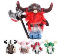 Vintage Viking Plush Doll | Decorative Knight Statue of a Gnome Elf | Unique Indoor Display for Home, Garden Ornaments, Viking Dwarf Figurine