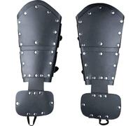 Vintage Viking Renaissance-Style Leather Gauntlets Steampunk PU Leather Armor Cuff Bracer Elven Warrior Costume Accessory (black)