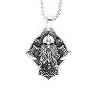 Vintage Viking Warrior Double Axe Raven Pendant Necklace For Men Thor Hammer Celtic Knot Necklaces Jewelry Gifts