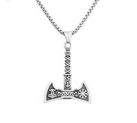 Vintage Vikings Double Edged Axe Necklaces For Men Nordic Odin Crow Amulet Pendant Scandinavian Jewelry Gifts