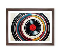 Vintage Vinyl Record Art Vol.3 Abstract Framed Print | A4 Walnut Framed Wall Art | Ready to Hang | Classic Fantasy Picture | Living Room Bedroom Lounge Office