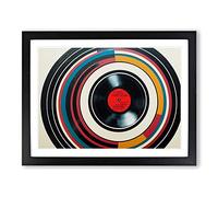 Vintage Vinyl Record Art Vol.3 Abstract H1022 Framed Print for Living Room Bedroom Home Office Décor, Wall Art Picture Ready to Hang, Black A4 Frame (34 x 25 cm)