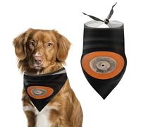 Vintage Vinyl Record Dog Bandana Cozy Soft Triangle Dog Scarf Washable Adjustable Pet Bib Cute Lightweight Breathable Pet Scarf for Small Medium Large Cat Dog Scarves
