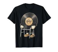Vintage Vinyl Record Elder Character Classic Music Nostalgia T-Shirt