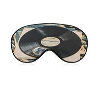Vintage Vinyl Record Eye Mask Sleep Mask for Side Sleeper Women Men Pressure-Free & Light Block-Out Blindfold Soft Comfortable Eye Covers Breathable Blindfold Adjustable