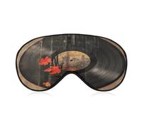 Vintage Vinyl Record Eye Mask with Adjustable Strap Soft Breathable Sleep Mask for Home Office Travel Airplane Light Blocking Comfortable Eye Covers for Women Men