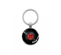 Vintage Vinyl Record Keyring, Silver Metal Chain, Music Lover Accessory