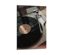 Vintage Vinyl Record Player Close Up Wall Art, Retro Music Decor For Home And Living Room Poster Decorative Painting Canvas Wall Posters And Art Picture Print Modern Family Bedroom Decor Posters 08x12