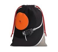 Vintage Vinyl Record Print Drawstring Bag wrap, String Pouches, Premium Packaging Bags for Business & Events S