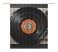 Vintage Vinyl Record Shower Curtain Bathroom Curtain Shower Curtain Liner Bathroom Shower Curtain Sets Waterproof Shower Curtains Curtain for Showers Bath Curtain with Hooks 60x72Inch(152x183cm)