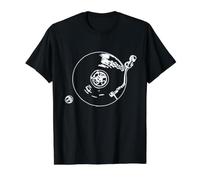 Vintage Vinyl Turntable DJ Disc Jockey Turntable Value Graphic T-Shirt, Men, Black, S