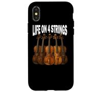 Vintage Violin Music Shirt Gift Life On Four Strings Case for iPhone X/XS