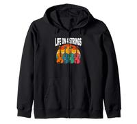 Vintage Violin Music Shirt Gift Life On Four Strings Zip Hoodie