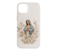 Vintage Virgin Mary Floral Prayer Faith Devotion Case for iPhone 14 Plus