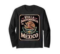 Vintage Viva la Independencia de Mexico, Proud Mexican Flag Long Sleeve T-Shirt