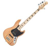 Vintage VJ75 ReIssued Maple Fingerboard Bass Guitar ~ 5-String - Natural Ash