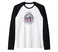 Vintage Vote JFK Eagle Patriotic 1860 Raglan Baseball Tee
