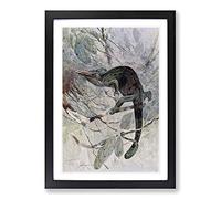 Vintage W Kuhnert African Chameleon Framed Print | A2 Black Framed Wall Art | Ready to Hang | Classic Nature Picture | Living Room Bedroom Lounge Office