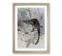 Vintage W Kuhnert African Chameleon Framed Print | A2 Oak Framed Wall Art | Ready to Hang | Classic Nature Picture | Living Room Bedroom Lounge Office