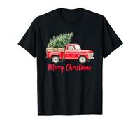 Vintage Wagon Truck with Tree Merry Christmas Family Pajama T-Shirt