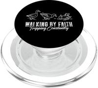 Vintage Walking By Faith - Funny Christian Humor Religious PopSockets PopGrip for MagSafe