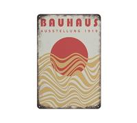 Vintage Wall Art Bauhaus Exhibition Poster Gallery Metal Tin Sign Plaque Poster Vintage Wall Room Gift Aluminium Creative Novelty Unique Funny Art Decoration Tin Waterproof 8" x 12"