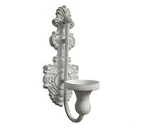 Vintage Wall Candle Holder Cast, Iron Taper Candlestick Sconce Antique Design, White Wall Mounted Decorative Candle Sconces, Fit for Living Room Kitchen Bedroom Hallway(Grey)