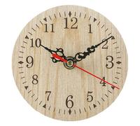 Vintage Wall Clock 5x5 Inch Round Wooden Small Farmhouse Wall Clock for Home Bedrooms Living Rooms Decorations, Not Inlcude Battery
